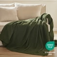 thumbnail image 3 of Cozy Comfort Quilted Cotton Modal Blanket Twin-XL Size, Cozy Warm for all year round, Winter Moss, 66x90 inches, 3 of 9