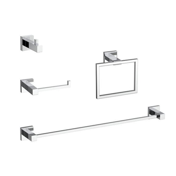 Elegant Kitchen & Bath HWB-12S4PCH Isla 4 Piece Bathroom Hardware Set, Chrome