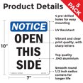 thumbnail image 2 of Open This Side OSHA Notice Aluminum Sign 10 Inch x 7 Inch - 5 Pack, 2 of 8