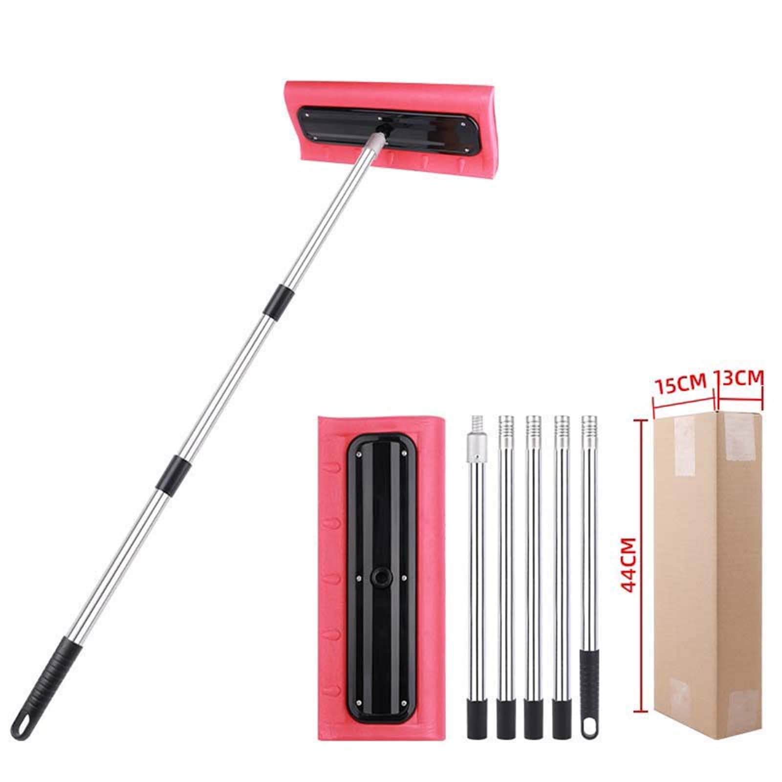 Telescoping Snow Roof Rake with Foam Scraper, Non-Scratch Roof and Car Snow Removal Tool, Extendable Pole for Safe Ice Clearing, Durable Winter Debris Cleaner(A,2m)
