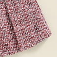 thumbnail image 2 of 1-5T Toddler Kids Baby Girls Ruffle Long Sleeve Top Tweed Skirt with Waist Bag 3PCS Clothes Fall Winter Outfit, 2 of 9