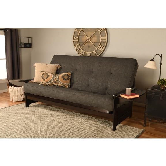 KODIAK Phoenix Frame Queen-Espresso Finish-Linen Charcoal Mattress