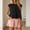 Black, variant on Crop Tops for Women Ruffle Crewneck Cap Sleeve Loose Fit Flowy Blouses Casual Summer Solid Trendy Travel Vacation Cute Blouses