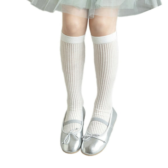 RUISINERY Knee Length Cotton Socks for Girls Soft Breathable Daily Wear Socks Breathable Design Comfortable for Kids 3-13 Years