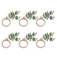 thumbnail image 1 of Anillos de Servilleta de Cuentas de Madera, Anillos de Servilleta de Eucalipto 6 Pezas de Hojas de Falso Portátiles para Fiesta, 1 of 7
