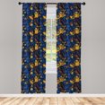 thumbnail image 4 of Ambesonne Autumn Window Curtains, Linear Ornamented Acorns Art, Each 28" W x 63" L, Dark Yellow and Navy Blue, 4 of 4