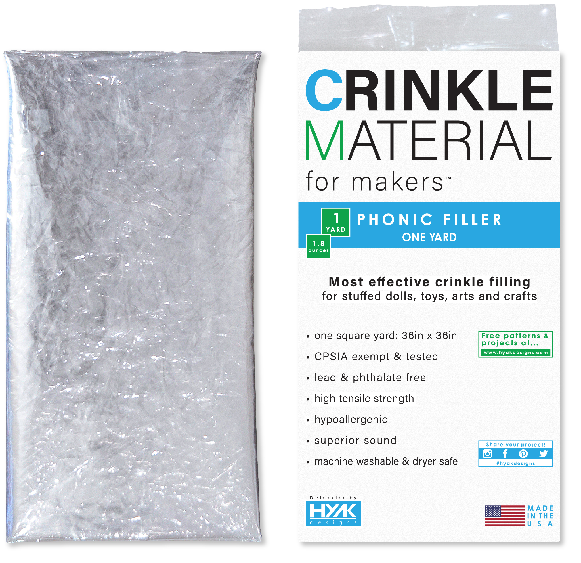 HYAKDesigns Crinkle Material for Makers-Sensory