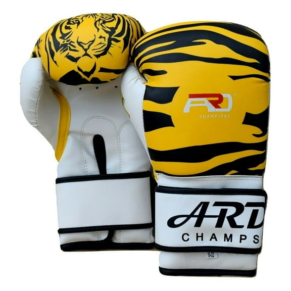 Boxing Gloves Art Leather Punch Training Sparring Kickboxing MMA Fighting Yellow