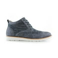thumbnail image 2 of Polar Fox Colbert MPX506059 Wingtip Memory Foam Mid-Top Sneaker Knitted Perforated Casual Chukka Boots, in Blue, Men's Size 10, 2 of 7