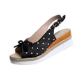 thumbnail image 2 of Hurxie Women's Comfortable Wedge Sandals Casual Espadrilles Ankle Strap Open Toe Walking Summer Shoes Black 42, 2 of 7