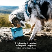Kurgo Zippy Bowl for Dogs, Collapsible Travel Pet Container, Food Grade Silicone, 48 oz, Barn Red