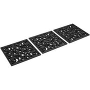 BirdRock Home Rubber Stepping Stone Tiles - 12 x 12" - Set of 3 - Black