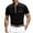 Black, variant on Long Sleeve Shirts for Men Streak Lapel Short Sleeve Fallow Color Contrast Pol Shirt, Cotton Polyester Blend