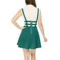 thumbnail image 3 of MODA NOVA Junior's Party Costume Elastic Waist Cut Out A Line Mini Suspender Skirt Green XL, 3 of 5