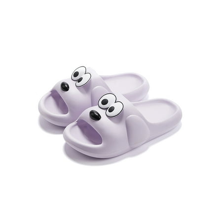 

SIMANLAN Unisex Flat Sandal Summer Slide Sandals Beach Slides Women Men Non-slip Shower Slippers Slip On Purple 4.5-5