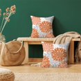 thumbnail image 2 of Orange Pillow Covers 18x18 Inch 2 Pcs,Fall Colored Geometric Dahlia Decorative Throw Pillows,Summer Rust Gray Flower Outdoor Decor Pillowcase Linen Square Cushion Cover Gift for Porch Patio Couch, 2 of 6