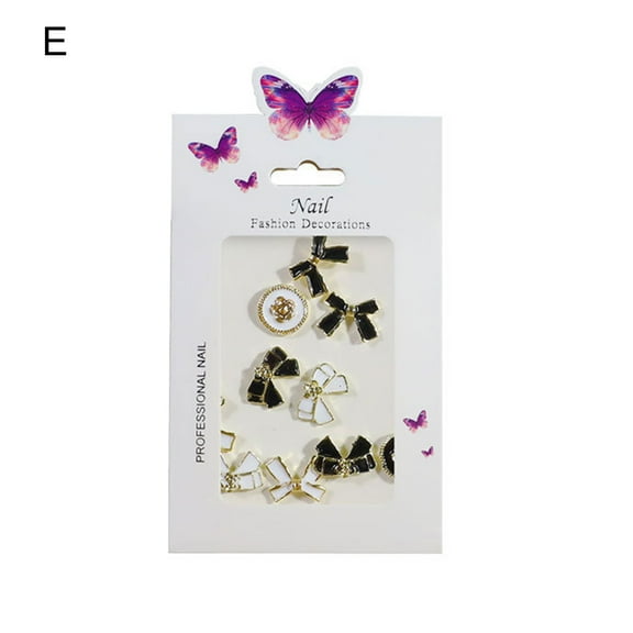 UDIYO 1 Bag Nail Decor Various Shape Non-Fading AB Coating Alloy Aurora Nail Art Decorations Bow Ornaments for Female