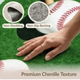 thumbnail image 6 of ODIKA 8'x10' Washable Area Rug Baseball Field Sport Design With Crossed Bats Ball And Stitched Seam Accents for Dining Room, Large Office, Lounge, Non-Slip Chair-Friendly Mat, 6 of 7