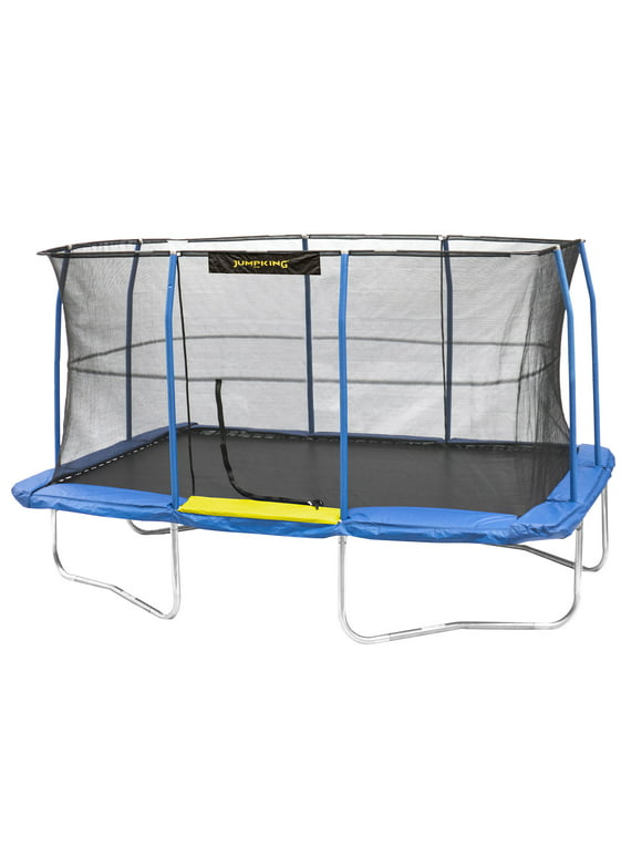 JumpKing JKRC1014C319 10 x 14 Foot Enclosed Rectangular Trampoline with G3 Pole