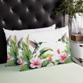 thumbnail image 4 of Flowers Leaves Throw Pillow Cover 16 x 24 Inch Decorative Pillow Cover Summer Tropical Palm Plants Birds Animals Lumbar Pillowcase Seasonal Rectangle Cushion Case for Couch Sofa Bed Living Room, 4 of 7