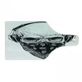 thumbnail image 1 of Grunge Cutting Board, Gothic Skull with Bandanna and Headphones Musical Dead Man Illustration, Decorative Tempered Glass Cutting and Serving Board, Wine Bottle Shape, Pale Grey Black, by Ambesonne, 1 of 1