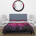 thumbnail image 3 of Designart "Vivid Fuchsia Blooms Nature s Splendor II" Floral Bedding Covert Set - Fuschia Pink Traditional Bed Set With 2 Shams, 3 of 6
