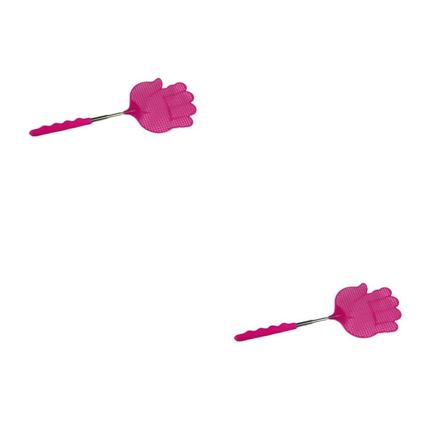 Matamoscas manual Flexible Cateissary 2 piezas Rosado