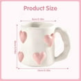 thumbnail image 3 of 3D Heart-Shaped Coffee Cup Pink Love Ceramic Cup 17 Oz Valentine'S Day Couples Mark'S Cute Hand Embossed Macro Anniversary Wedding Wedding Gifts (1,Black), 3 of 7