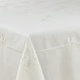 thumbnail image 5 of Fennco Styles Fabia Collection Elegant Embroidered Fleur de Lis 69 Inch Table Cloth â€“ Ivory Square Tablecloth for Dinner Party, Banquest, Special Events and Home DÃ©cor, 5 of 5