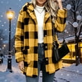 thumbnail image 2 of KICILVS Fleece Cardigans for Women Button Down Hooded Plaid Coat Warm Fuzzy Sherpa Cardigan Oversized Winter Outwear with Pockets, 2 of 7