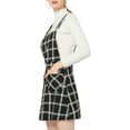 thumbnail image 5 of INSPIRE CHIC Women's Adjustable Strap Plaid Suspender Overall Dress 2XL Black-White, 5 of 9