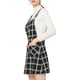 thumbnail image 4 of Vestido de tirantes ajustables de cuadros para mujer INSPIRE CHIC XL en blanco y negro, 4 of 8