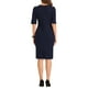 thumbnail image 3 of Vestido Ruched INSPIRE CHIC para mujer, vestido de trabajo de manga corta, tendencia en azul marino, 3 of 6
