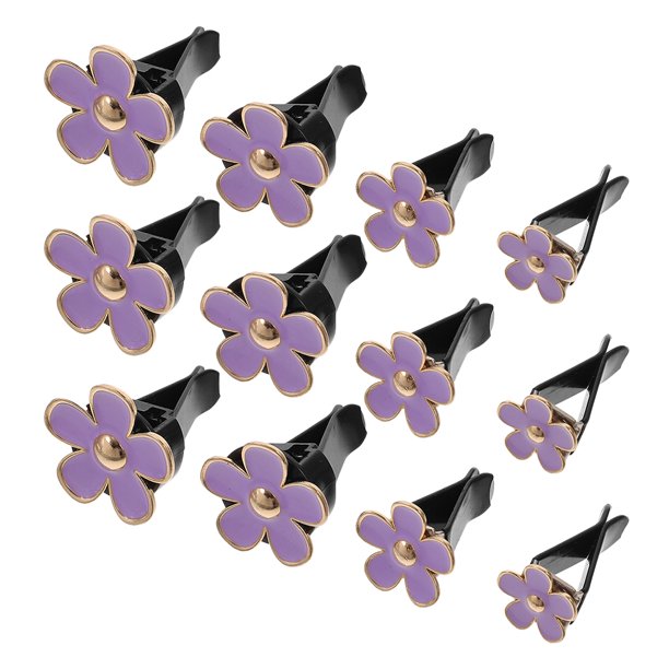 BESTYASH 12Ud Clip Difusor De Ambientador Para Con Flor Margarita Púrpura En Aleación Resistente Y Perfumado