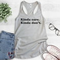 thumbnail image 2 of Kinda Care Kinda Don't Tank Top, Ladies Racerback Tank Top, Lazy Tank, Chill Tank, Silver Gray, X-Large, 2 of 3