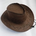 thumbnail image 2 of JFGHDG Cowboy Hat Summer Hat Floppy Sun Hats for Women Womens Beach Hat Western Hats for Women Hat for Women Summer Hats for Women Hiking Hat Sun Hats for Women Straw Sun Hat Brown One Size, 2 of 3