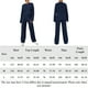 thumbnail image 2 of Pantalones Trajes de salón de 2 piezas para mujer, camisas plisadas informales, conjunto de pantalón, trajes sueltos para el hogar Cgtredaw Azul marino T L para Mujer, 2 of 5
