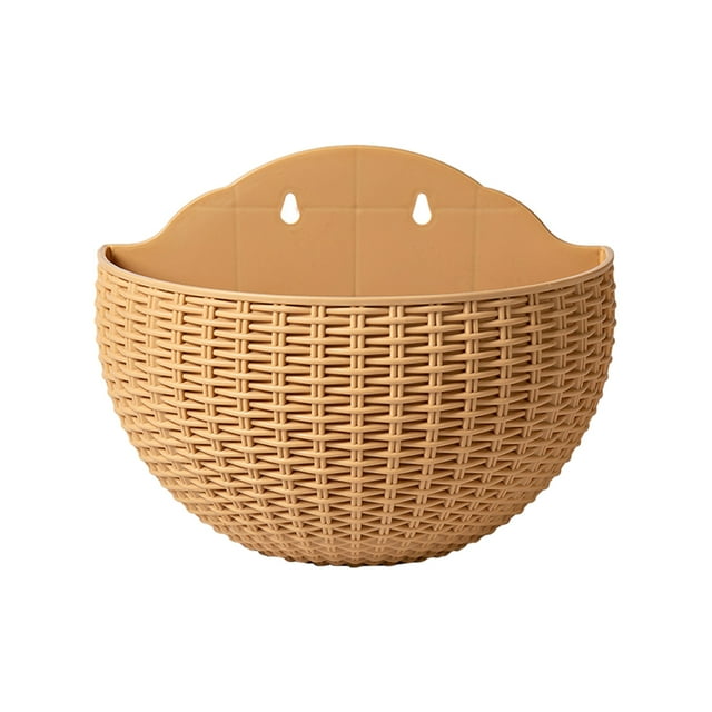 Maytalsory Wall Plastic Pot For Easy Installation And Wide Usage ABS Plastic Flowerpot Flower Pot Widely Used Drainage khaki 1Set