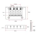 thumbnail image 3 of 4String Guitar Bridge Tailpiece Hardtail for Box Guitars Ukulele Accessory, 3 of 8