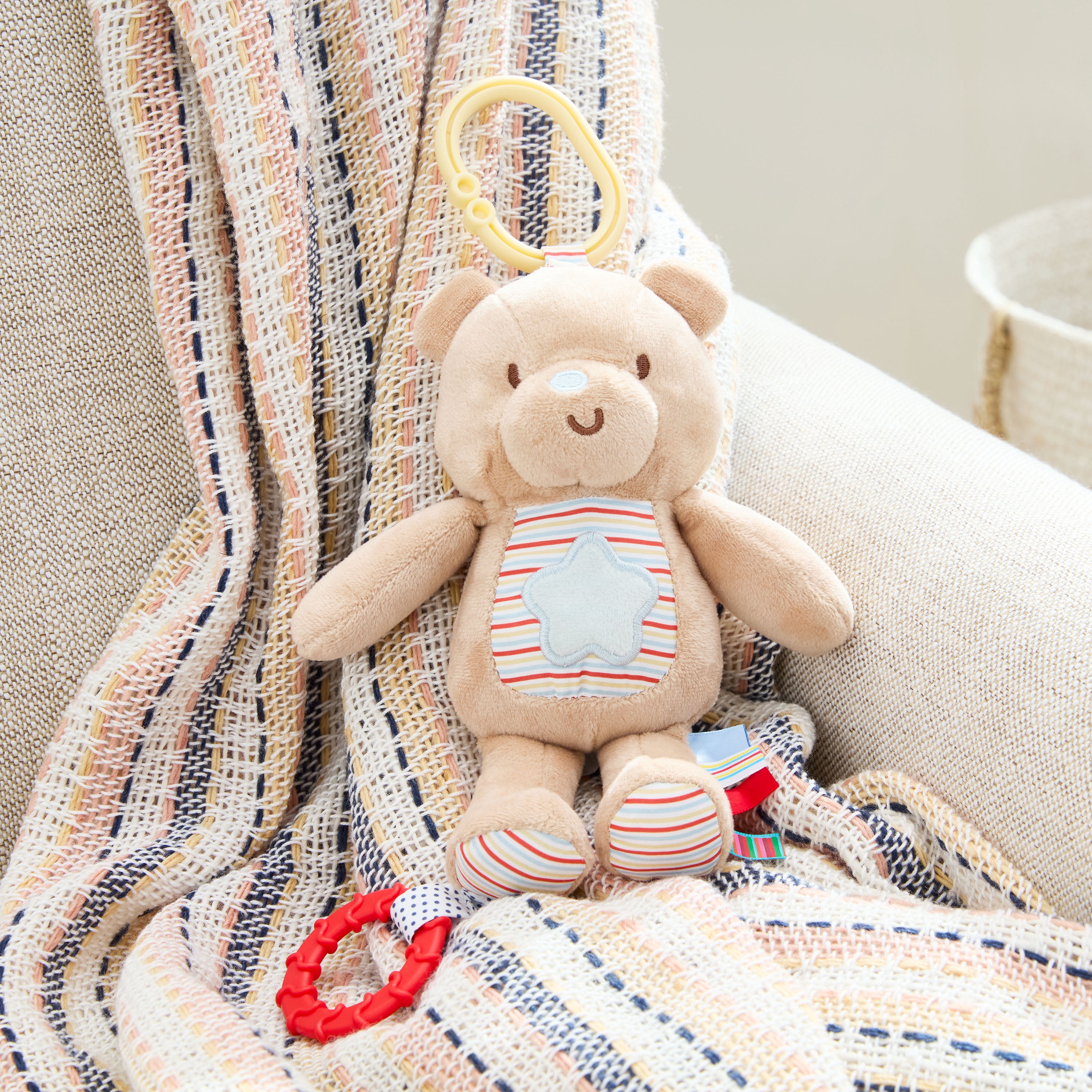 Spark Create Imagine on the Go Musical Light up Plush Baby Toy with Travel Hook, Bear