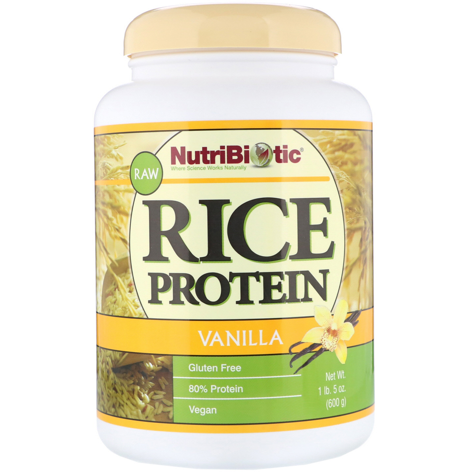 NutriBiotic Raw Rice Protein Vanilla 1 lb 5 oz 600 g