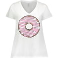 thumbnail image 3 of Inktastic Pink Donut, Donut Frosting, Donut Icing, Glaze Women's Plus Size V-Neck T-Shirt, 3 of 5