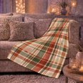 thumbnail image 6 of Retro-Boho Plaid Pumpkin, Peaceful Artistic Scene, Warm Flannel Blanket for Ranch House and Living Room with Detailed Artwork, Animal Lovers Thanksgiving Gift, Artistic Home Decor, 6 of 9