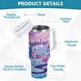 thumbnail image 4 of 40 oz Insulated Stainless Steel Tumbler Double Wall Stainless Steel Tumbler with 2-Way Drinking Whimsical Candyland Scene, 4 of 9