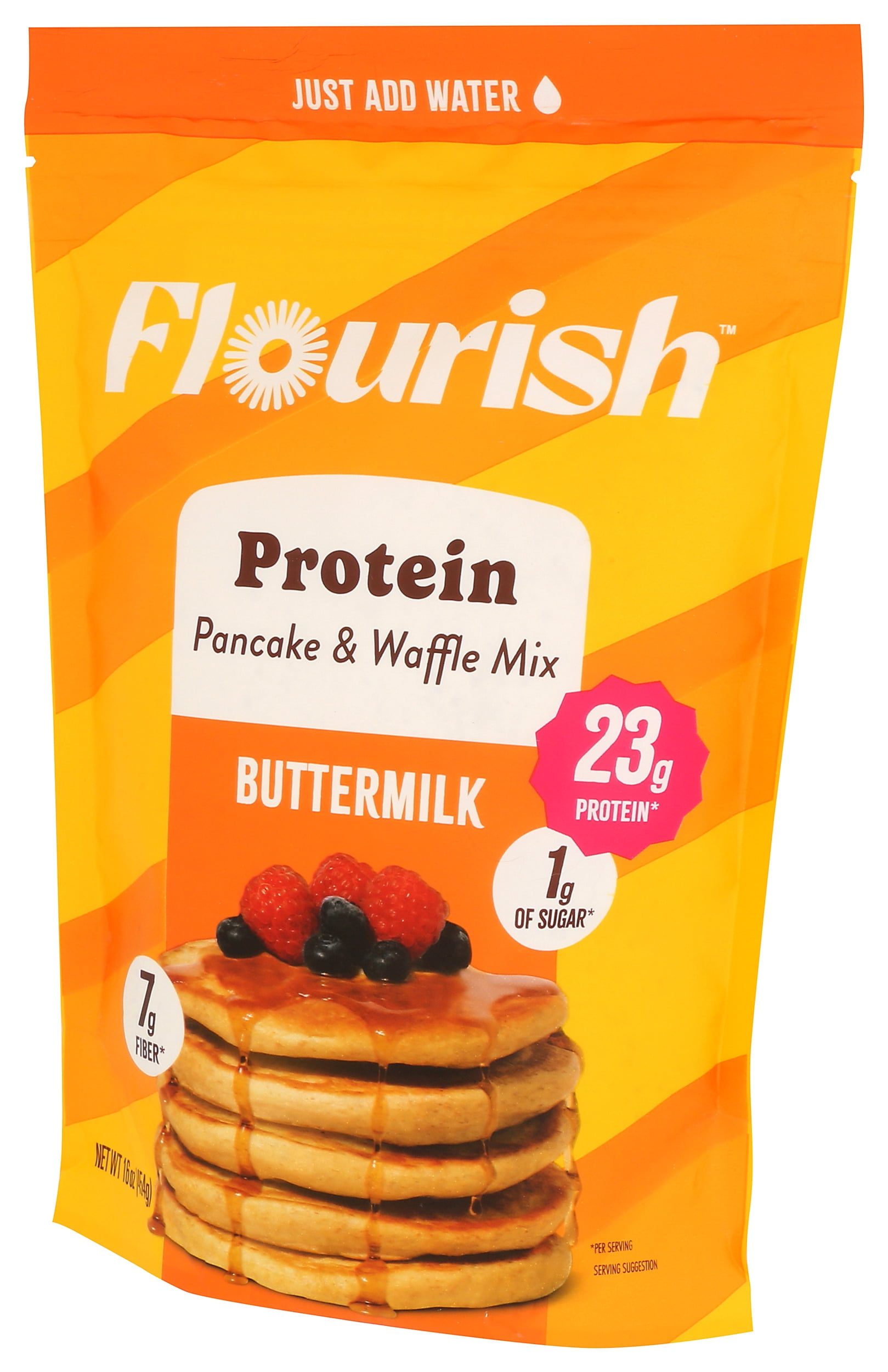 Pack of 8, Flourish Buttermilk Protein Pancake Mix, 16 oz