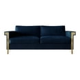 thumbnail image 2 of Castle Place Comtemporary Glam Velvet Upholstered Sofa, Midnight Blue, 2 of 7