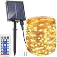 thumbnail image 1 of Decoración imaginativa, cadena de luces LED alimentadas por energía solar, 300 micro LED en cable de cobre, encendido y apagado automático, resistencia al agua IP65, para interiores y exteriores, 12, 1 of 5