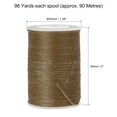 thumbnail image 2 of Uxcell 98 Yards 150D/0.8mm Leather Sewing Thread Polyester Waxed Cord, Brown, 2 of 5