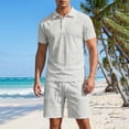 thumbnail image 6 of Miqool Mens Big & Tall Short Sets 2 Piece Outfits Summer Tracksuits Casual Short Sleeve T-Shirt and Shorts Set with Pockets, 6 of 8