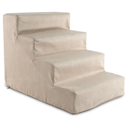 UPC: 0192598393937 | Precious Tails Herringbone High Density Foam 4-Step Pet Stairs for Dog/Cat